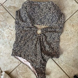 Target cheetah one piece- strapless